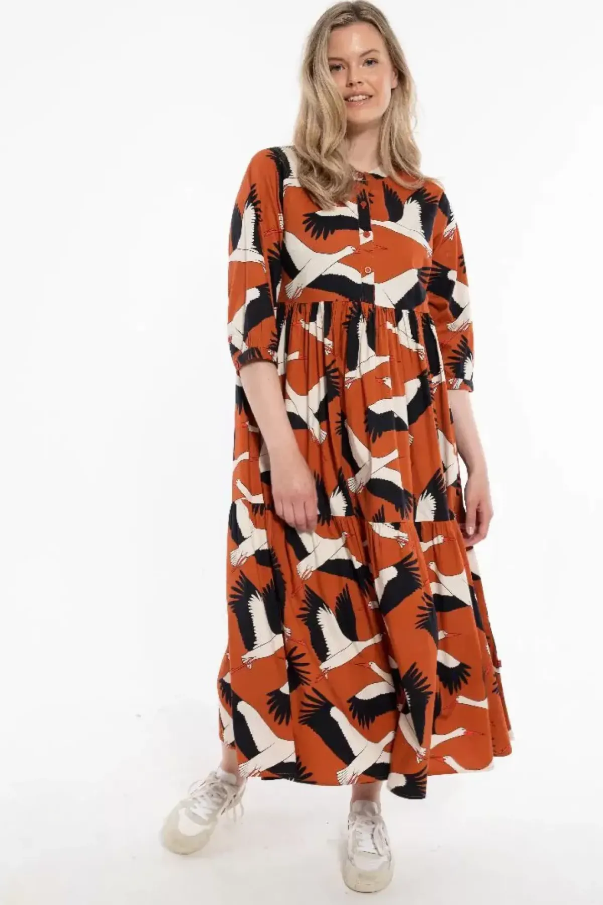 Danefæ Kleider>Danegoodie Dress Rust Big Stork