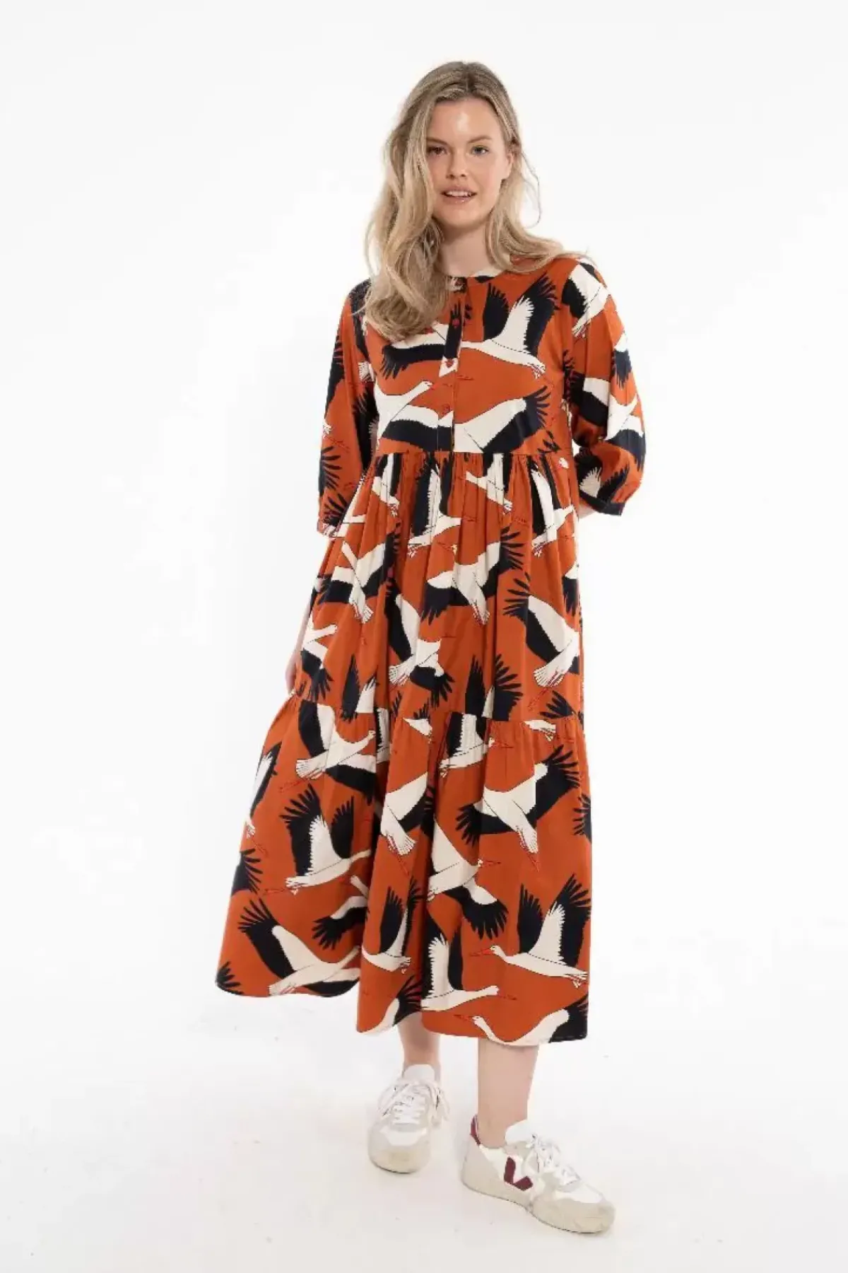 Danefæ Kleider>Danegoodie Dress Rust Big Stork