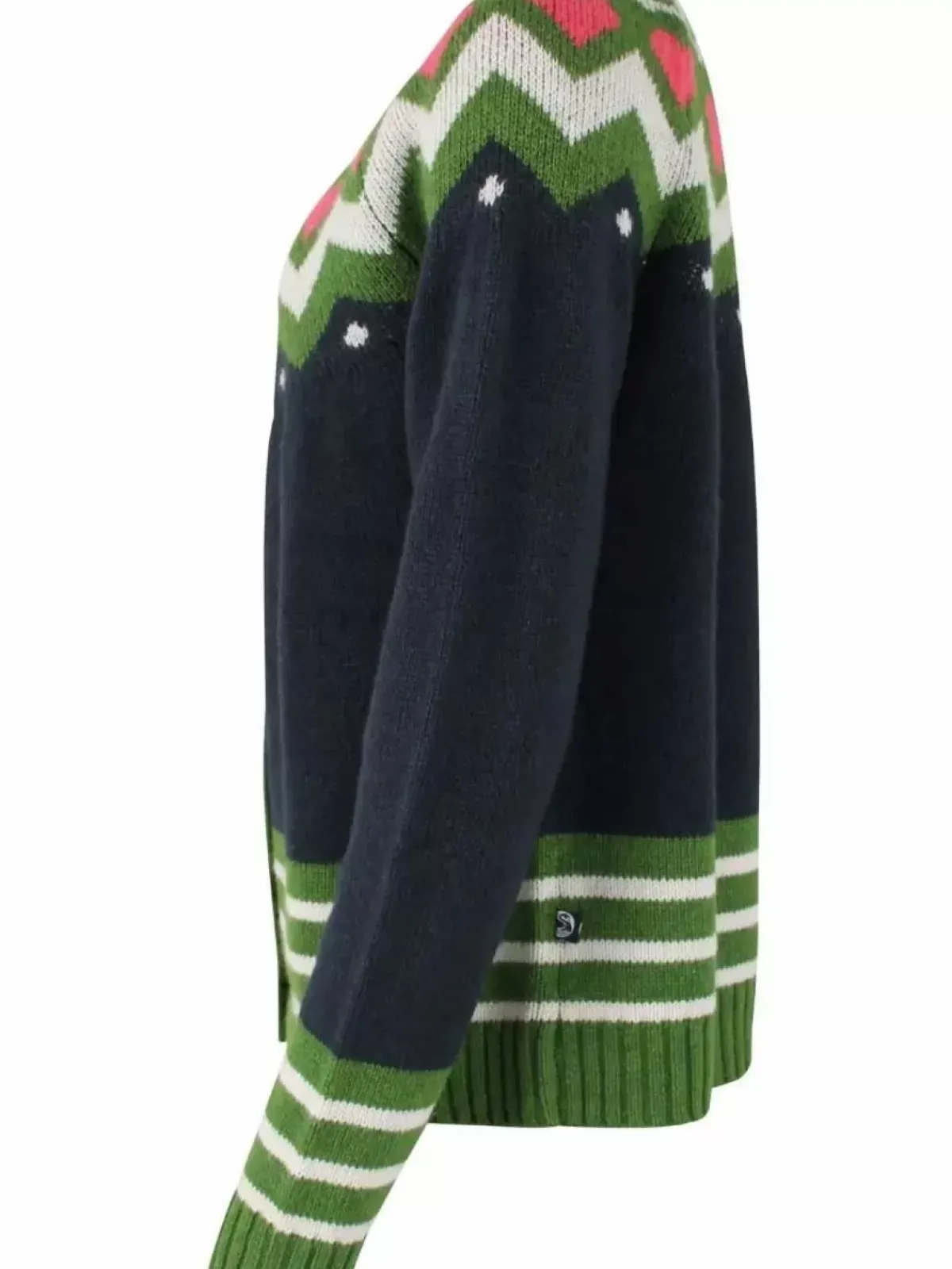 Danefæ Cardigan>Danehareskov Cardigan Dk Navy/Fall Jungle/Chalk