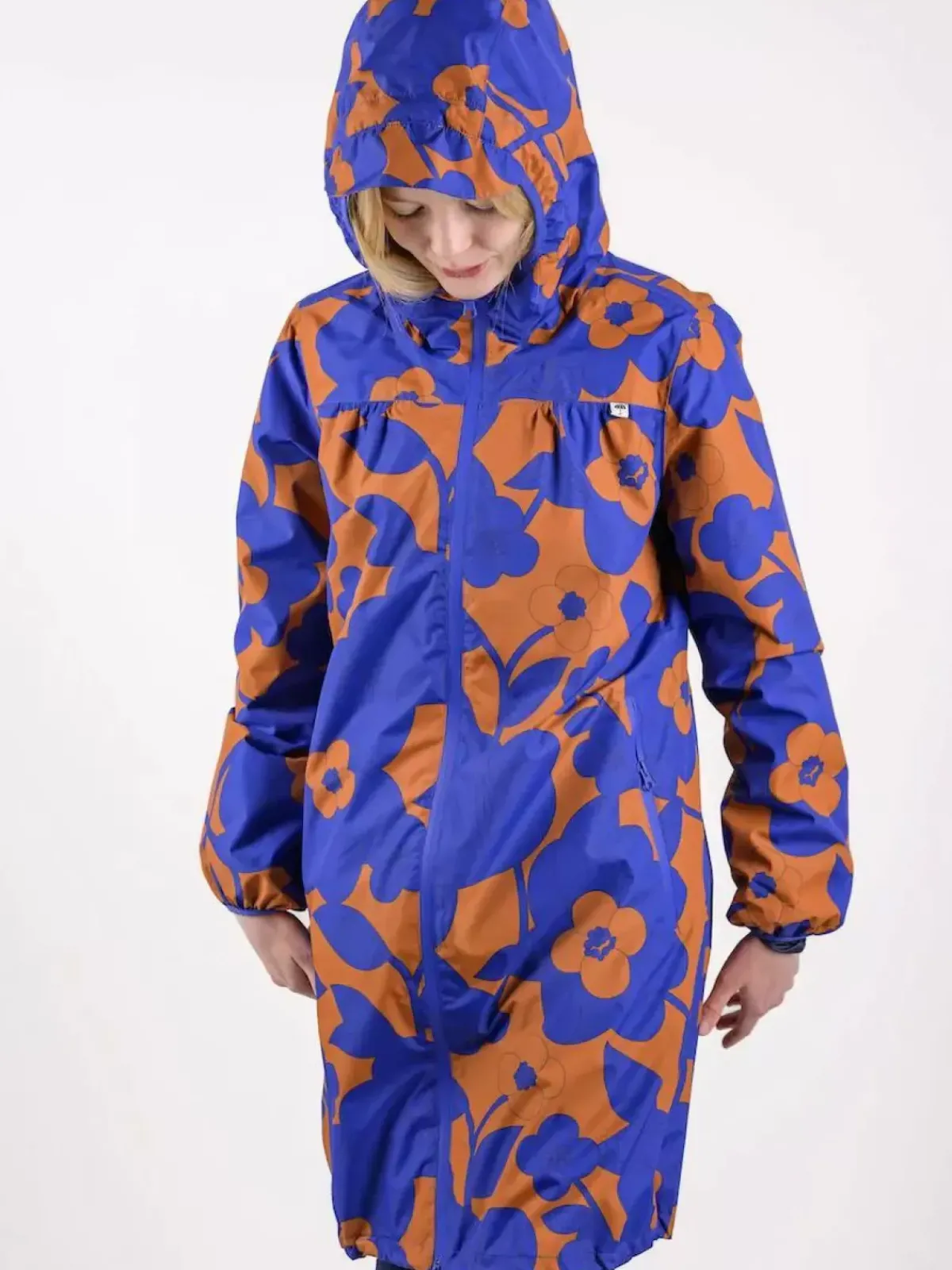 Danefæ Regenjacken>Danehelen Rainjacket Occer/Royal Blue Bloom Boom