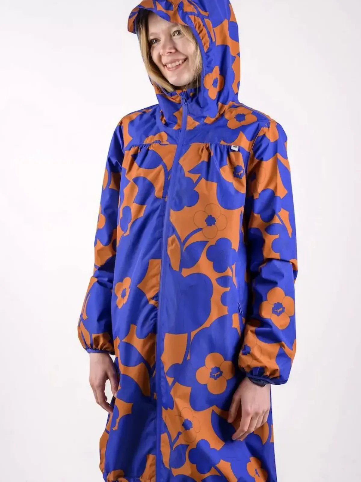 Danefæ Regenjacken>Danehelen Rainjacket Occer/Royal Blue Bloom Boom