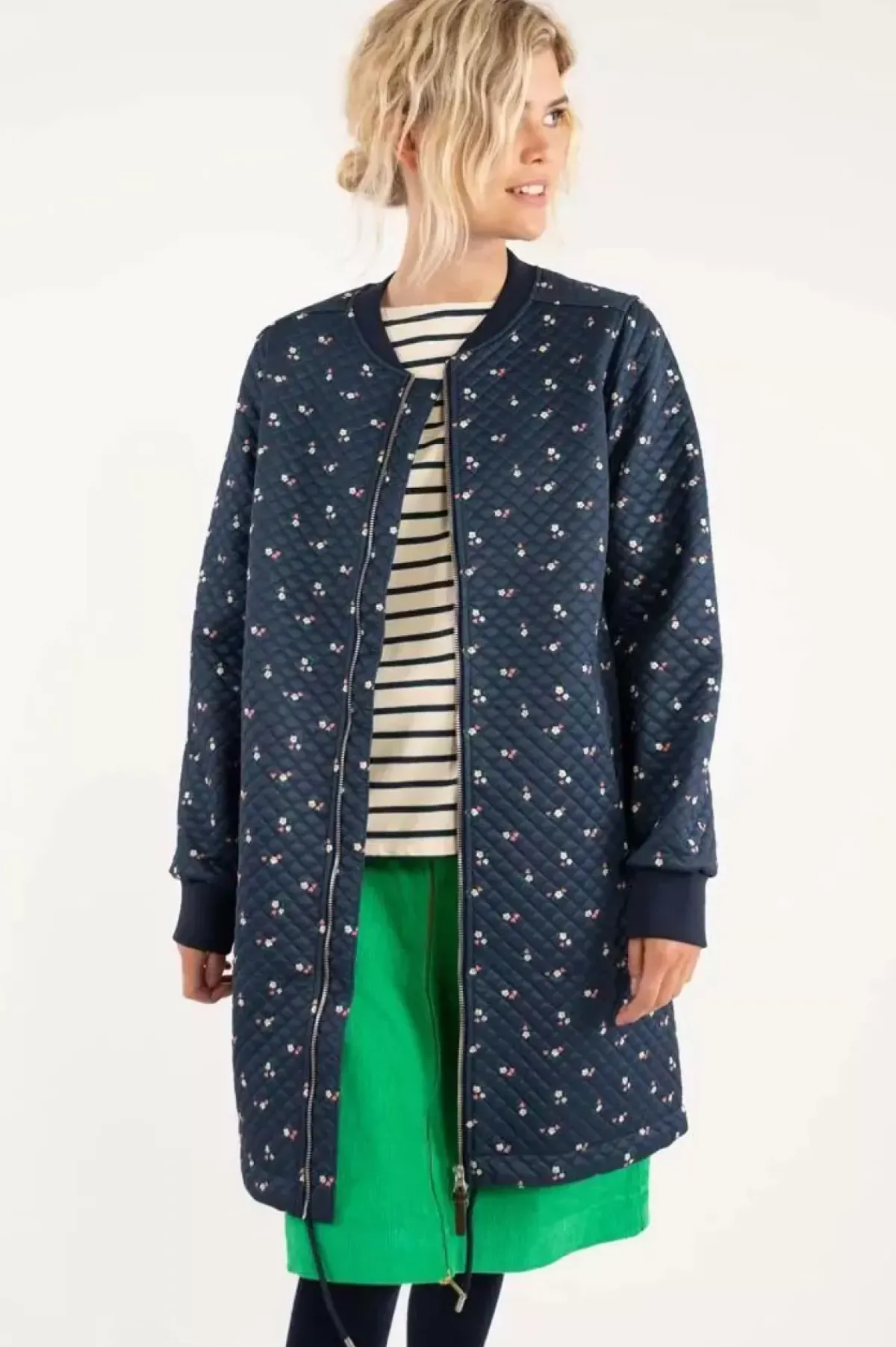 Danefæ Thermokleidung>Danehella Thermo Coat Navy Mini Flower