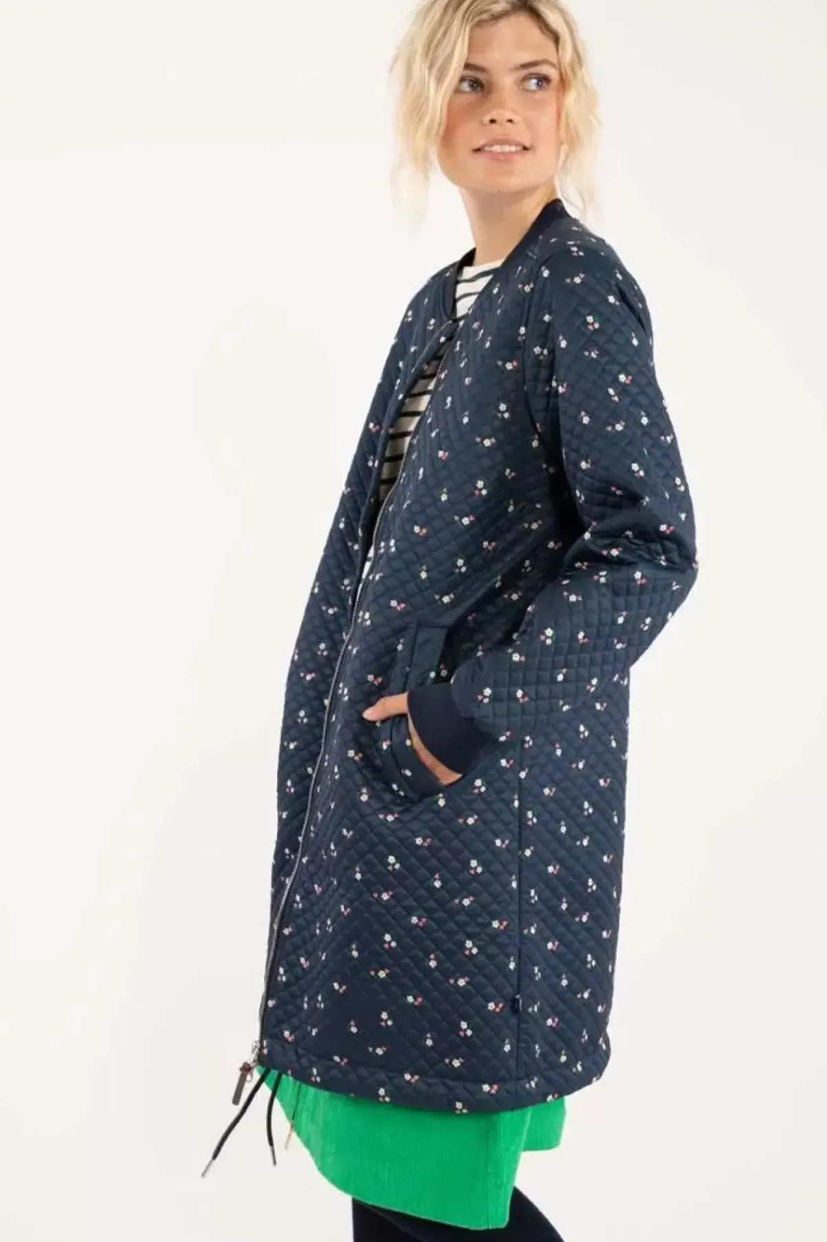Danefæ Thermokleidung>Danehella Thermo Coat Navy Mini Flower