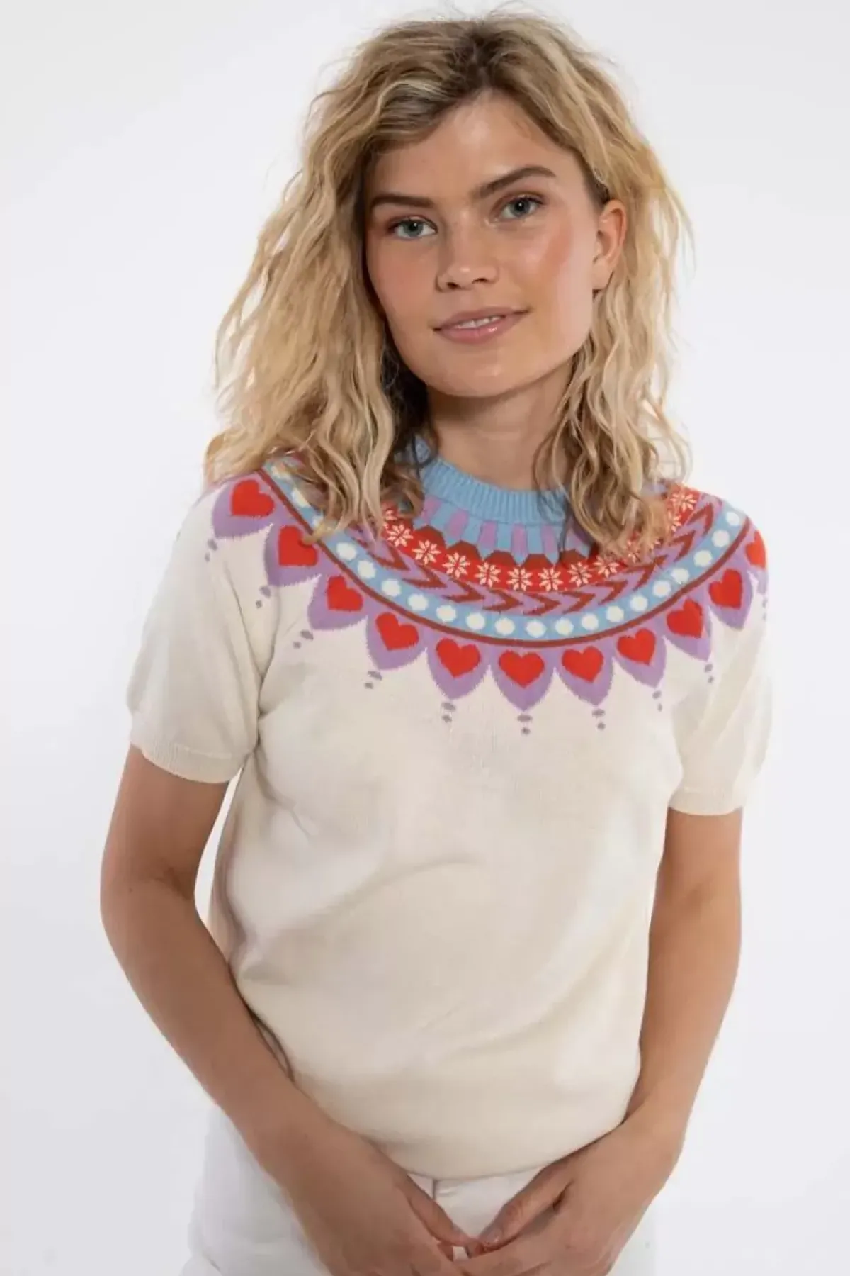 Danefæ Strickwaren>Danehope Cotton Knit Sweater Tee Chalk