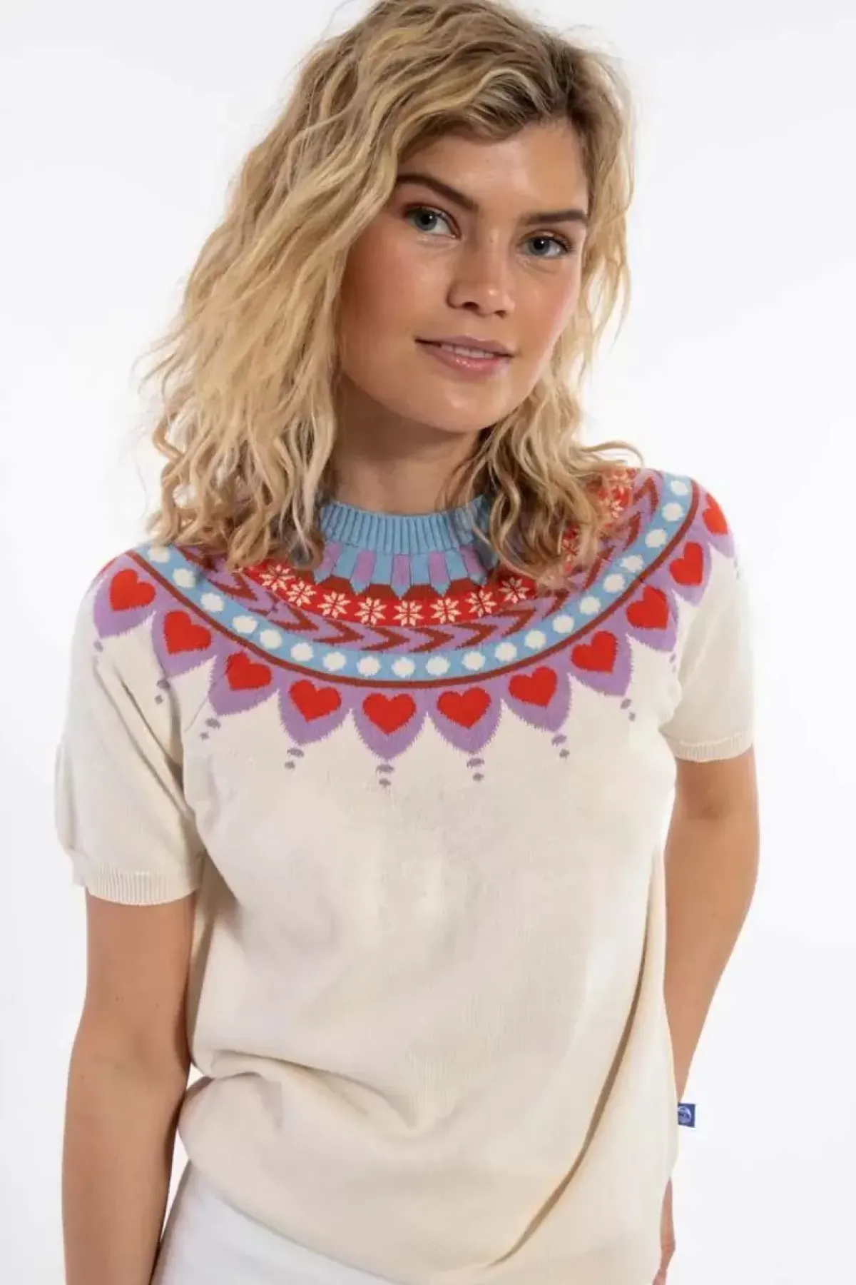 Danefæ Strickwaren>Danehope Cotton Knit Sweater Tee Chalk