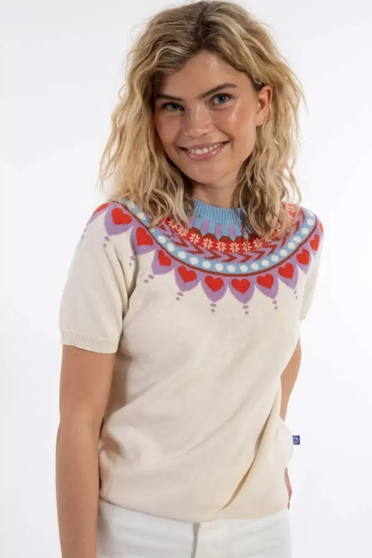 Danefæ Strickwaren>Danehope Cotton Knit Sweater Tee Chalk