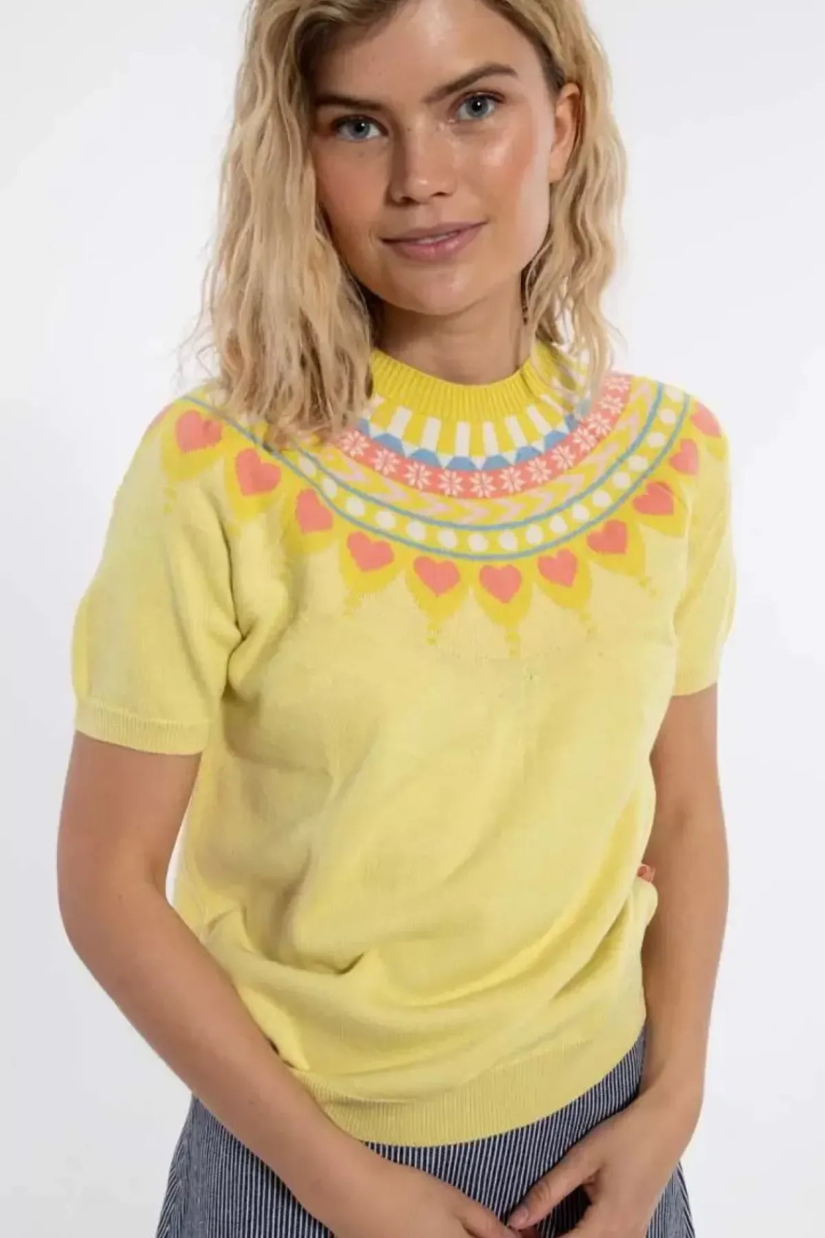 Danefæ Strickwaren>Danehope Cotton Knit Sweater Tee Pale Yellow