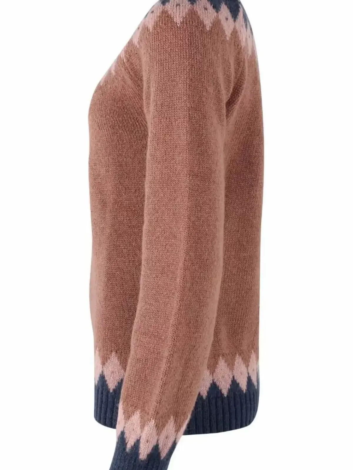 Danefæ Strickwaren>Danehot Stove Mohair Sweater Beige Rose/Powder Rose/Marine