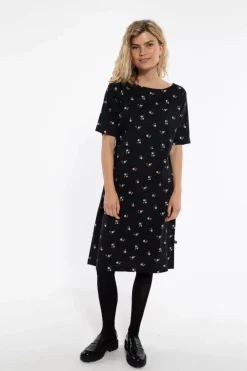 Danefæ Kleider>Danehyacinth Dress Black Miniflower