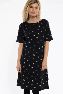 Danefæ Kleider>Danehyacinth Dress Black Miniflower