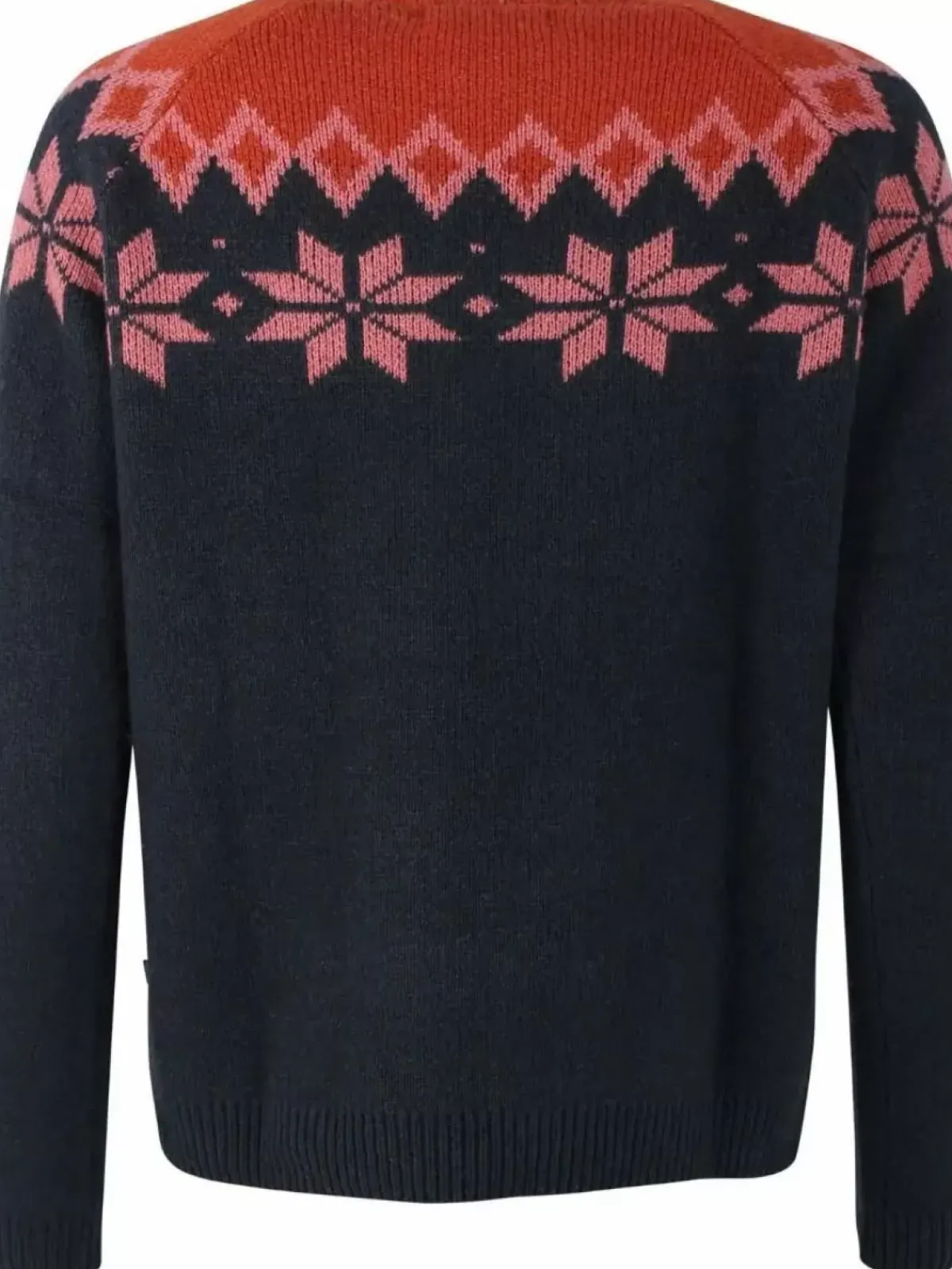 Danefæ Strickwaren>Danehytte Wool Sweater Dk Navy/Old Rose/Brick