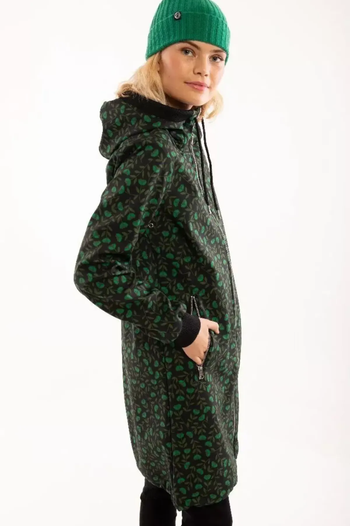 Danefæ Softshell-Jacken>Danejane Softshell Black/Khaki Fleurie