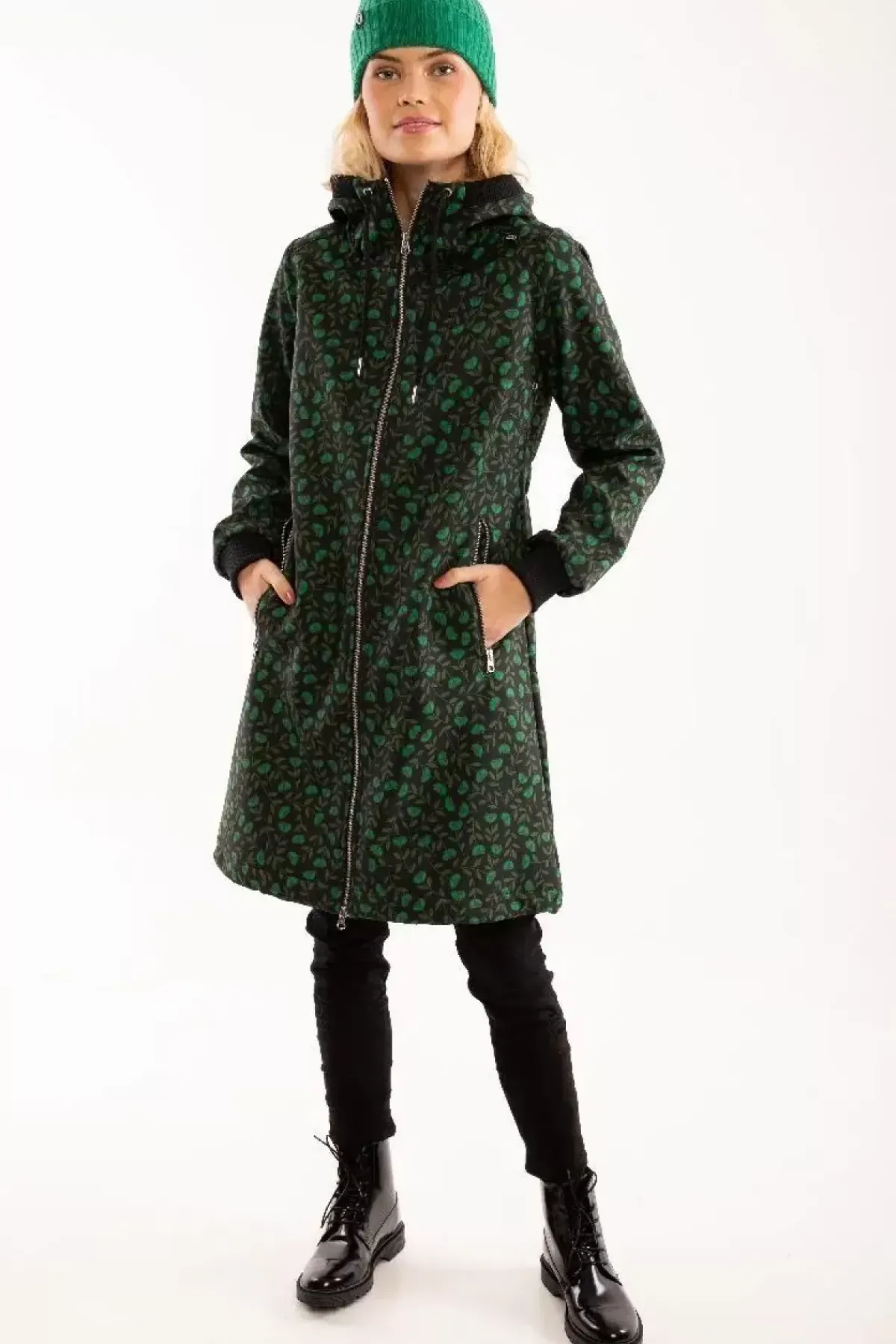 Danefæ Softshell-Jacken>Danejane Softshell Black/Khaki Fleurie