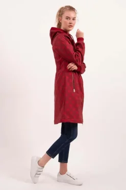 Danefæ Softshell-Jacken>Danejane Softshell Dark Red/Red Dots