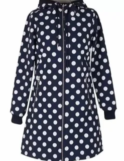 Danefæ Softshell-Jacken>Danejane Softshell Navy/Offwhite Dots