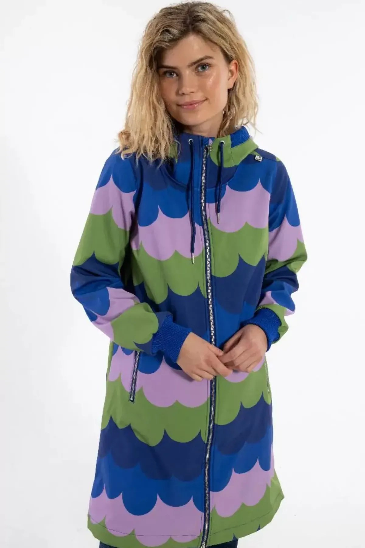 Danefæ Softshell-Jacken>Danejane Softshell Olive/Soft Viola Puffy Clouds