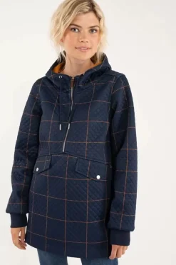Danefæ Thermokleidung>Danejohanne Thermo Anorak Navy/Occer Large Plaid