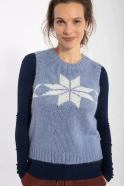 Danefæ Strickwaren>Daneklaksvik Flakes Vest Porcelaine/Chalk