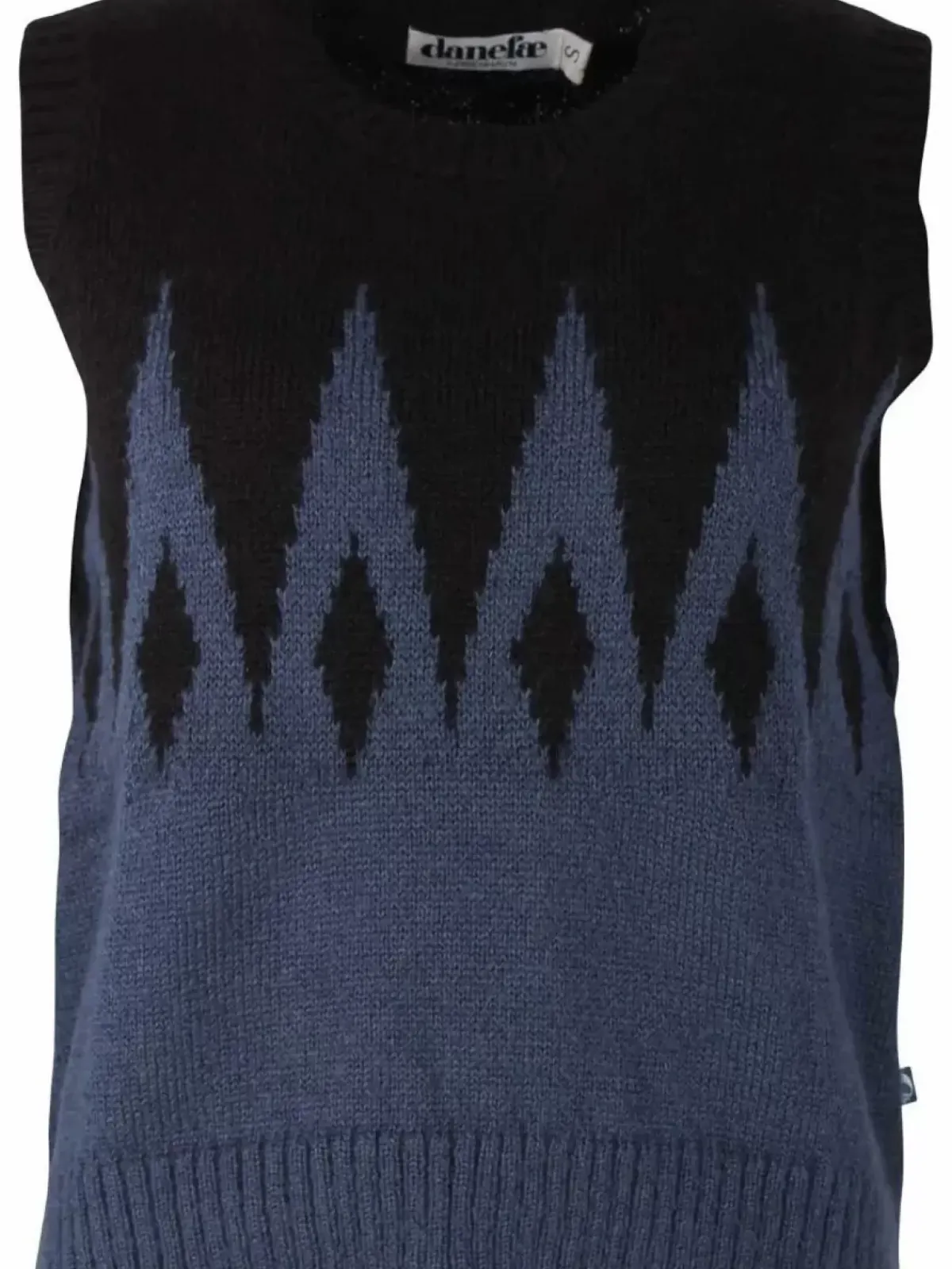 Danefæ Strickwaren>Daneklaksvik Icicles Vest Black/Marine