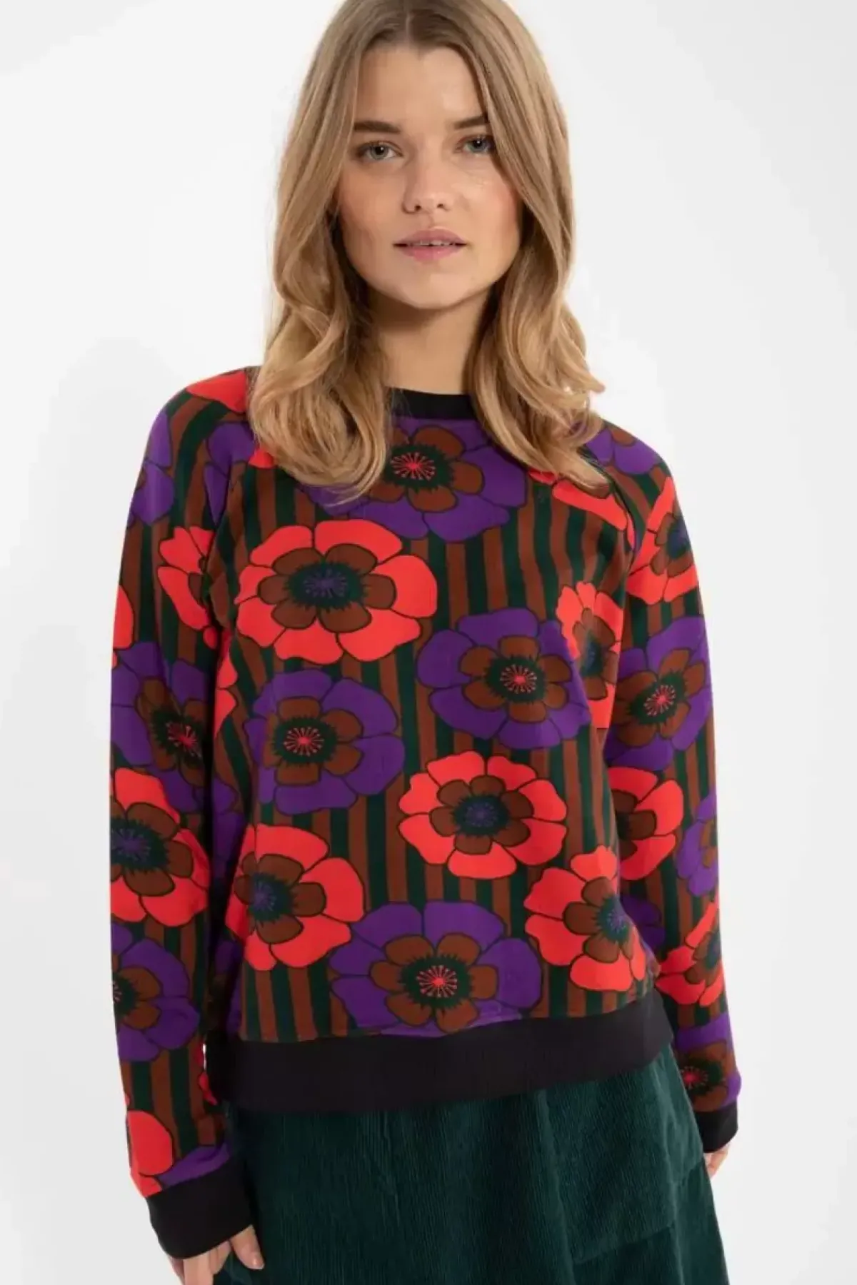 Danefæ Sweatshirts>Daneklausen Moleton Sweat Rust/Viola Power Flower