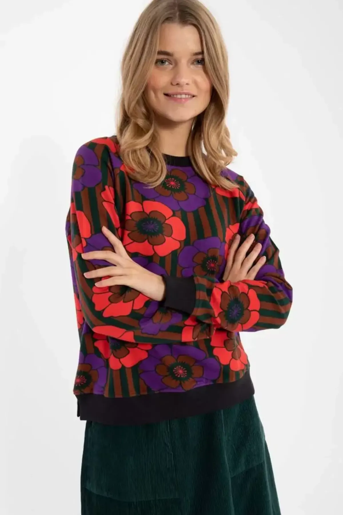 Danefæ Sweatshirts>Daneklausen Moleton Sweat Rust/Viola Power Flower