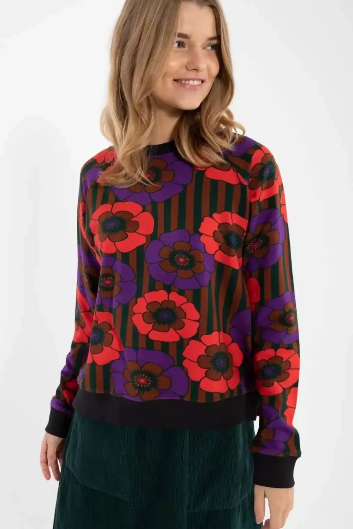 Danefæ Sweatshirts>Daneklausen Moleton Sweat Rust/Viola Power Flower