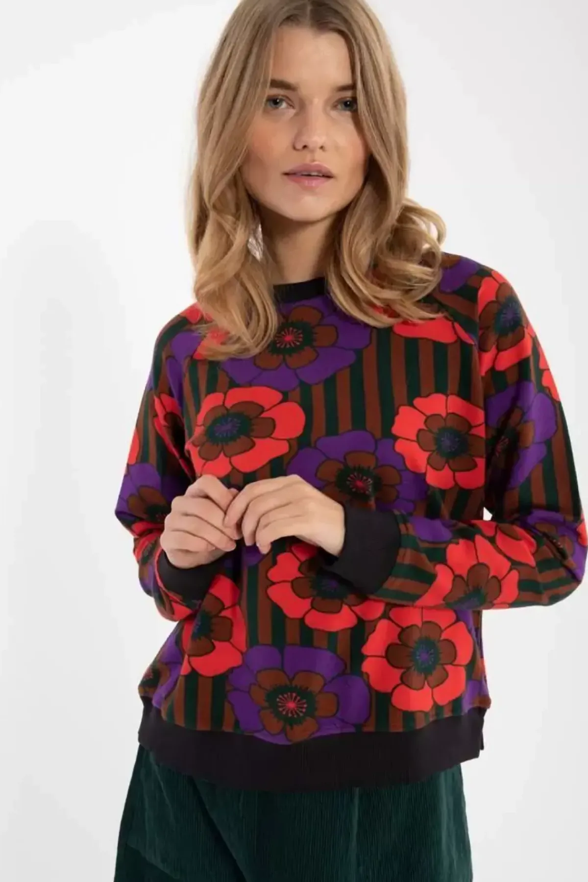 Danefæ Sweatshirts>Daneklausen Moleton Sweat Rust/Viola Power Flower