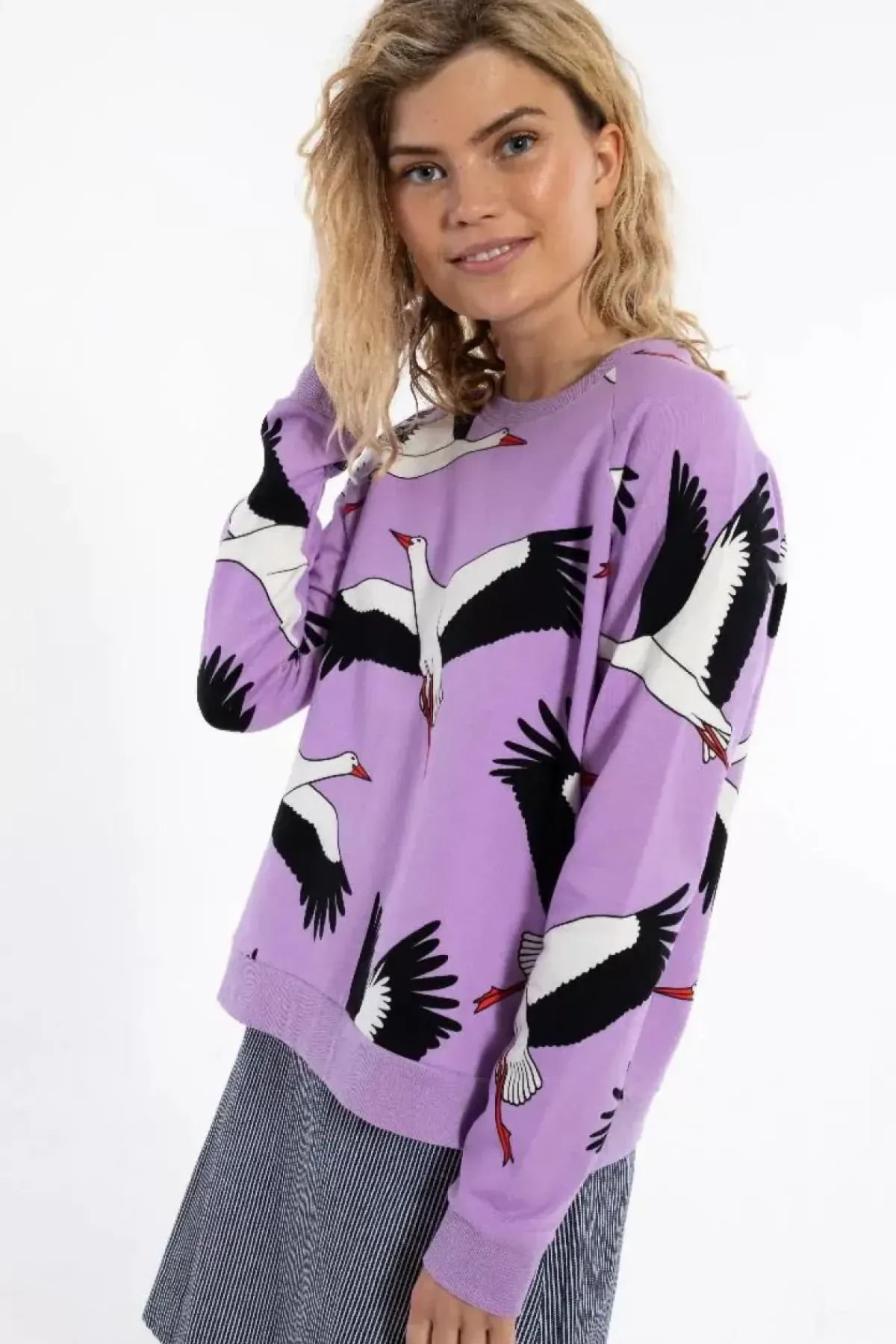Danefæ Sweatshirts>Daneklausen Moleton Sweat Viola Big Stork