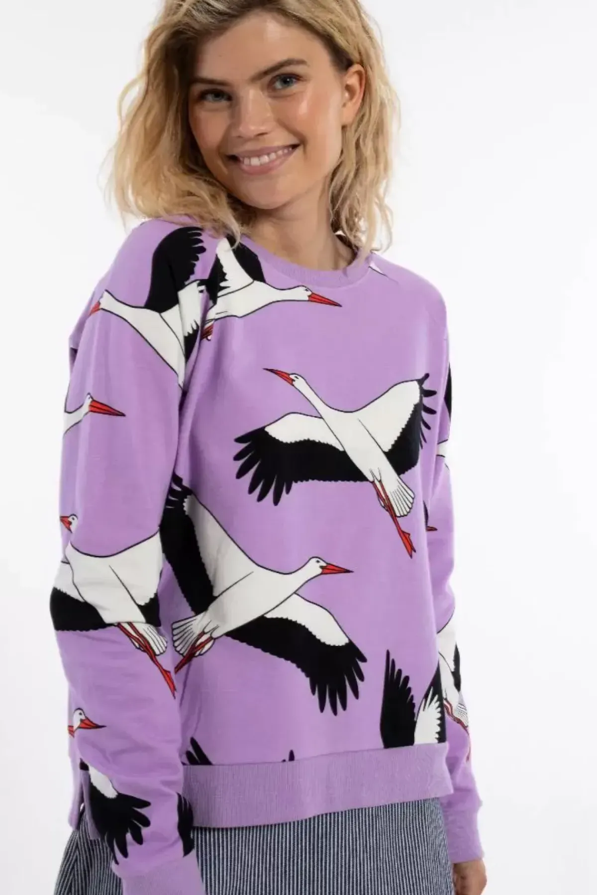 Danefæ Sweatshirts>Daneklausen Moleton Sweat Viola Big Stork