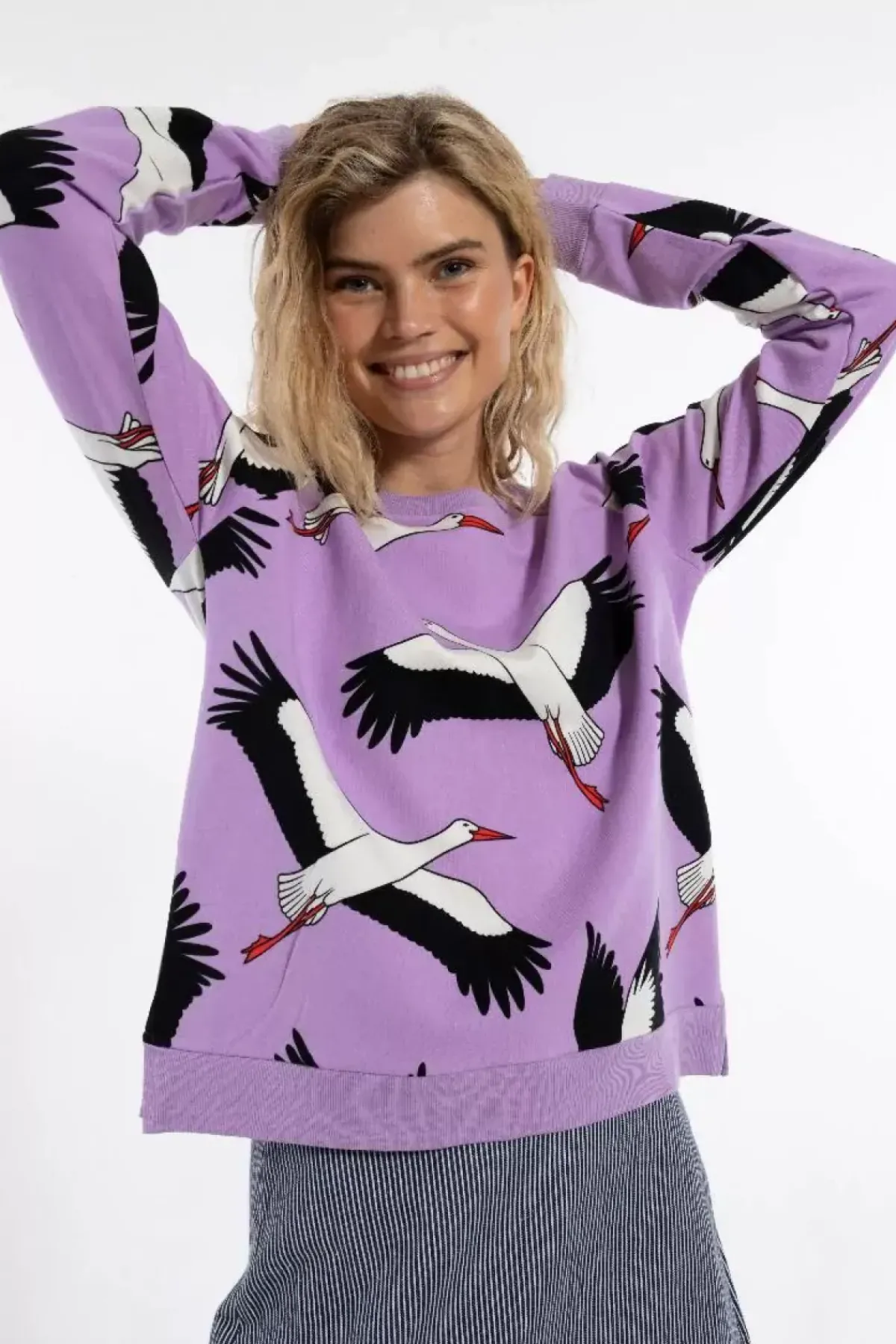 Danefæ Sweatshirts>Daneklausen Moleton Sweat Viola Big Stork