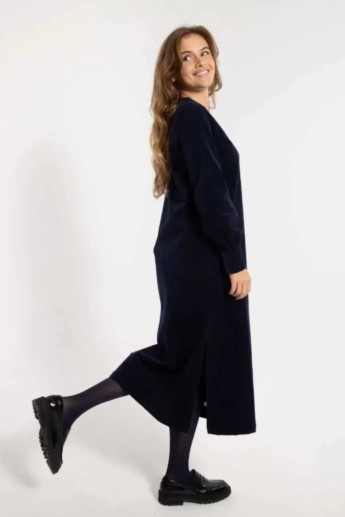 Danefæ Kleider>Danelegance Cord Stretch Dress Marine