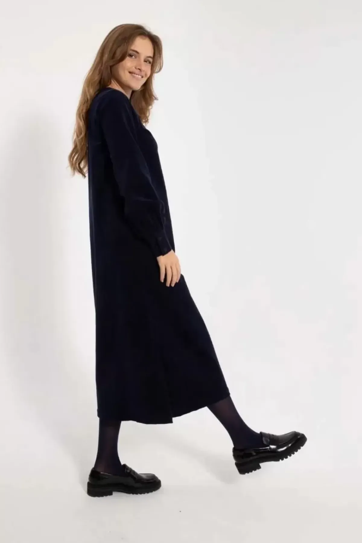 Danefæ Kleider>Danelegance Cord Stretch Dress Marine