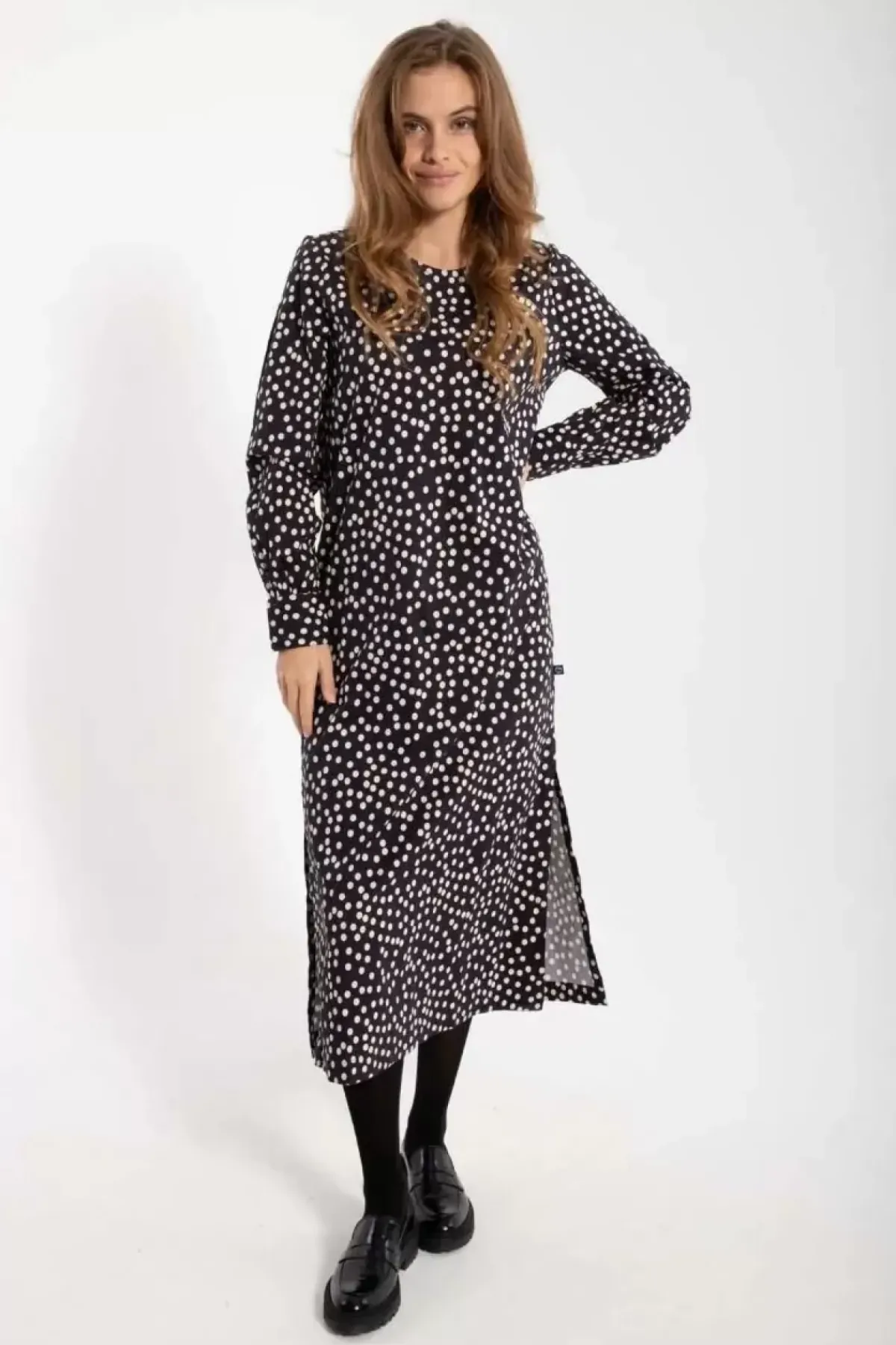 Danefæ Kleider>Danelegance Dress Black/Chalk Fundots