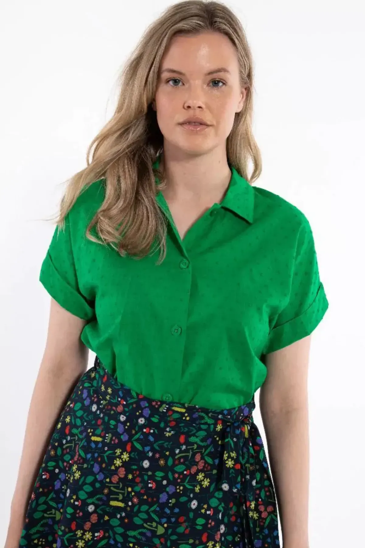 Danefæ Blusen>Danelena Cotton Dot Shirt Green