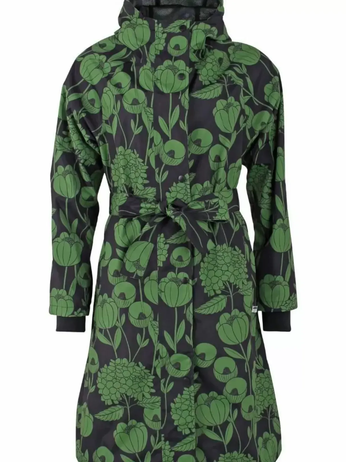 Danefæ Regenjacken>Danelisabeth Raincoat Black/Green Hortensia