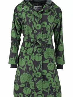 Danefæ Regenjacken>Danelisabeth Raincoat Black/Green Hortensia