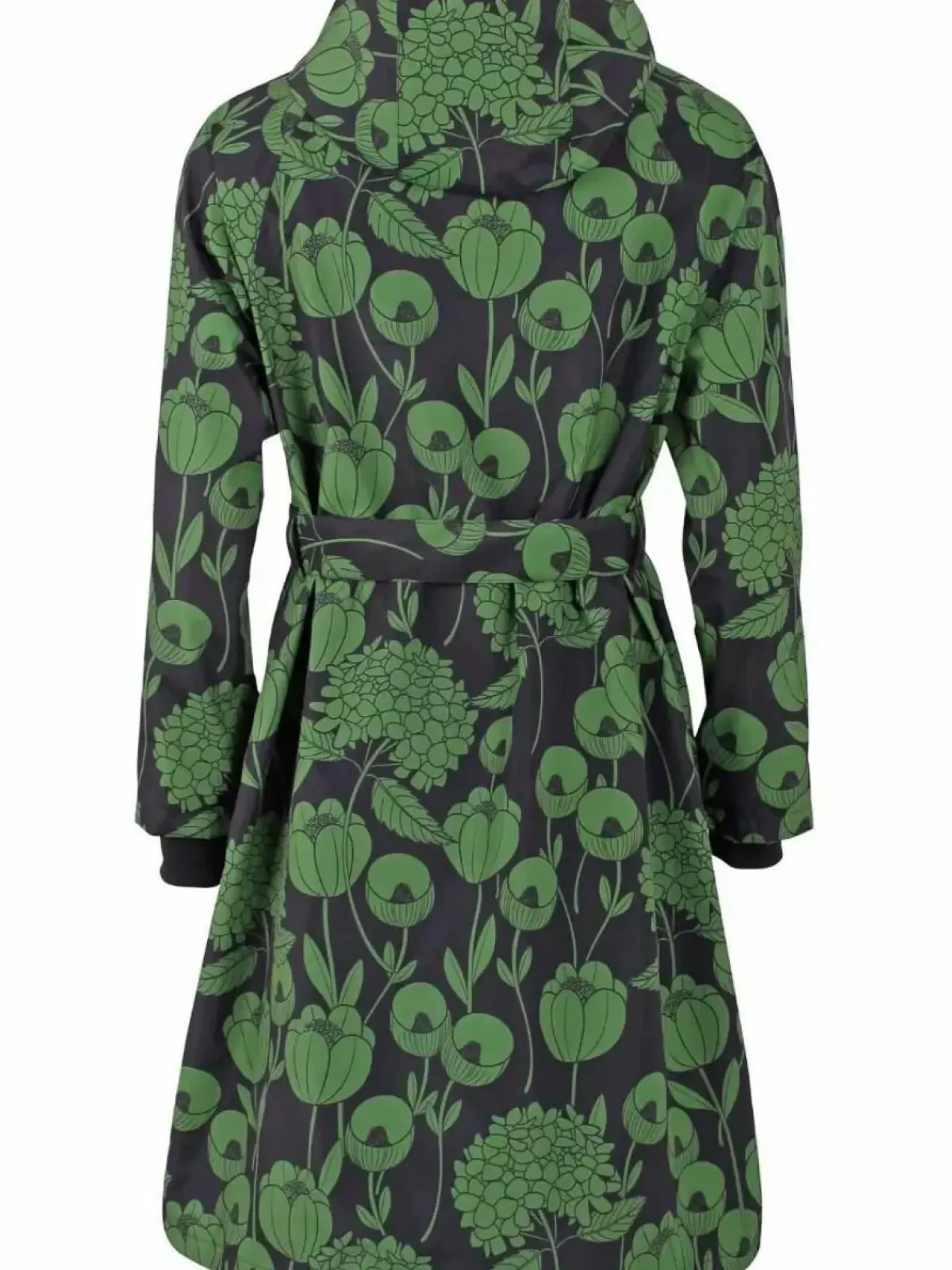 Danefæ Regenjacken>Danelisabeth Raincoat Black/Green Hortensia