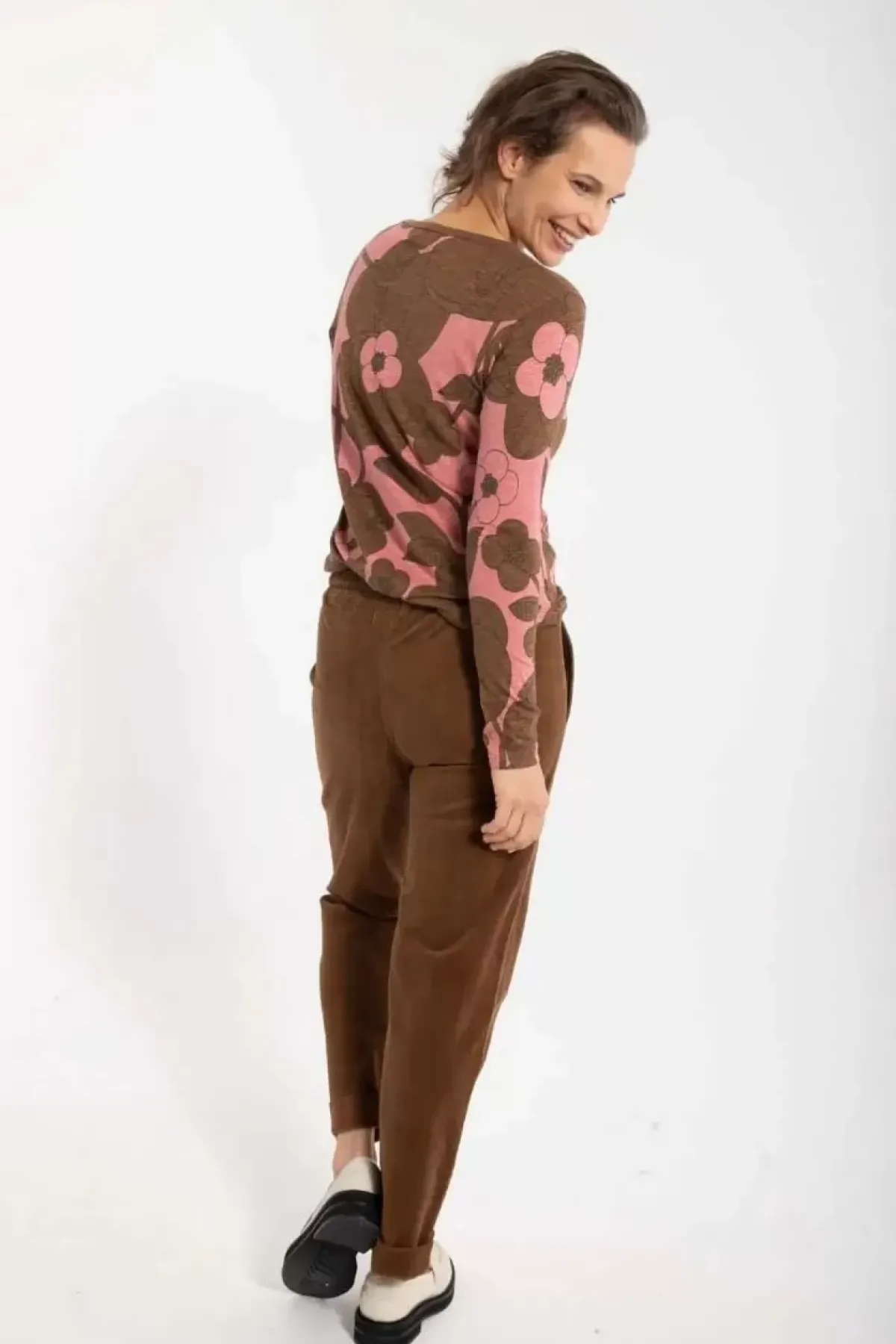 Danefæ Hosen>Daneliseleje Cord Stretch Pants Brown Beige