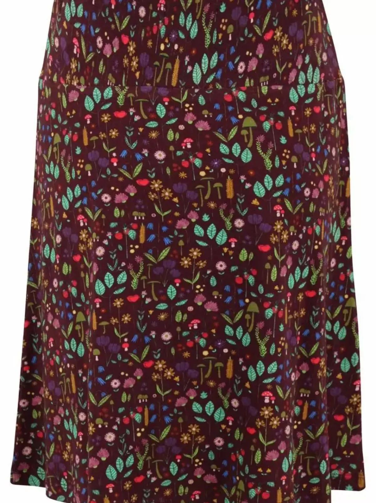 Danefæ Röcke>Danelissen Heavy Interlock Skirt Dark Bordeaux Botanical