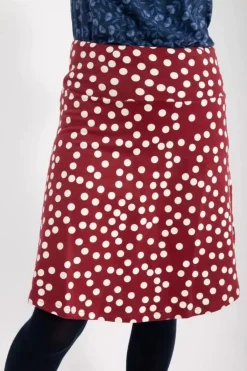 Danefæ Röcke>Danelissen Skirt Red Wine/Chalk Fundots