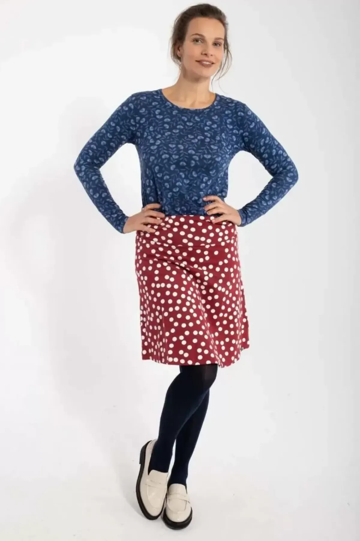 Danefæ Röcke>Danelissen Skirt Red Wine/Chalk Fundots