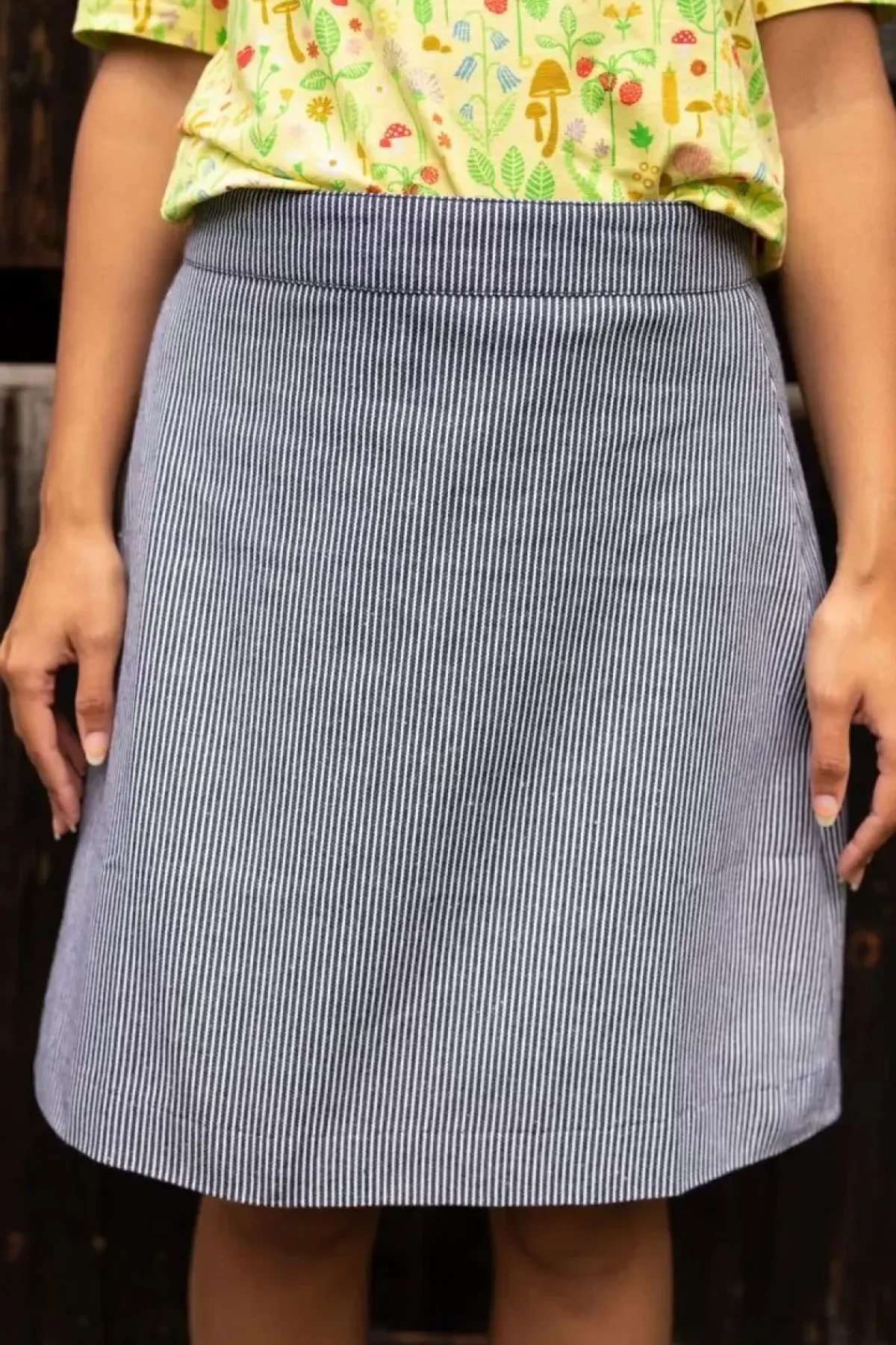 Danefæ Röcke>Danelondon Denim Skirt Milkboy Stripe
