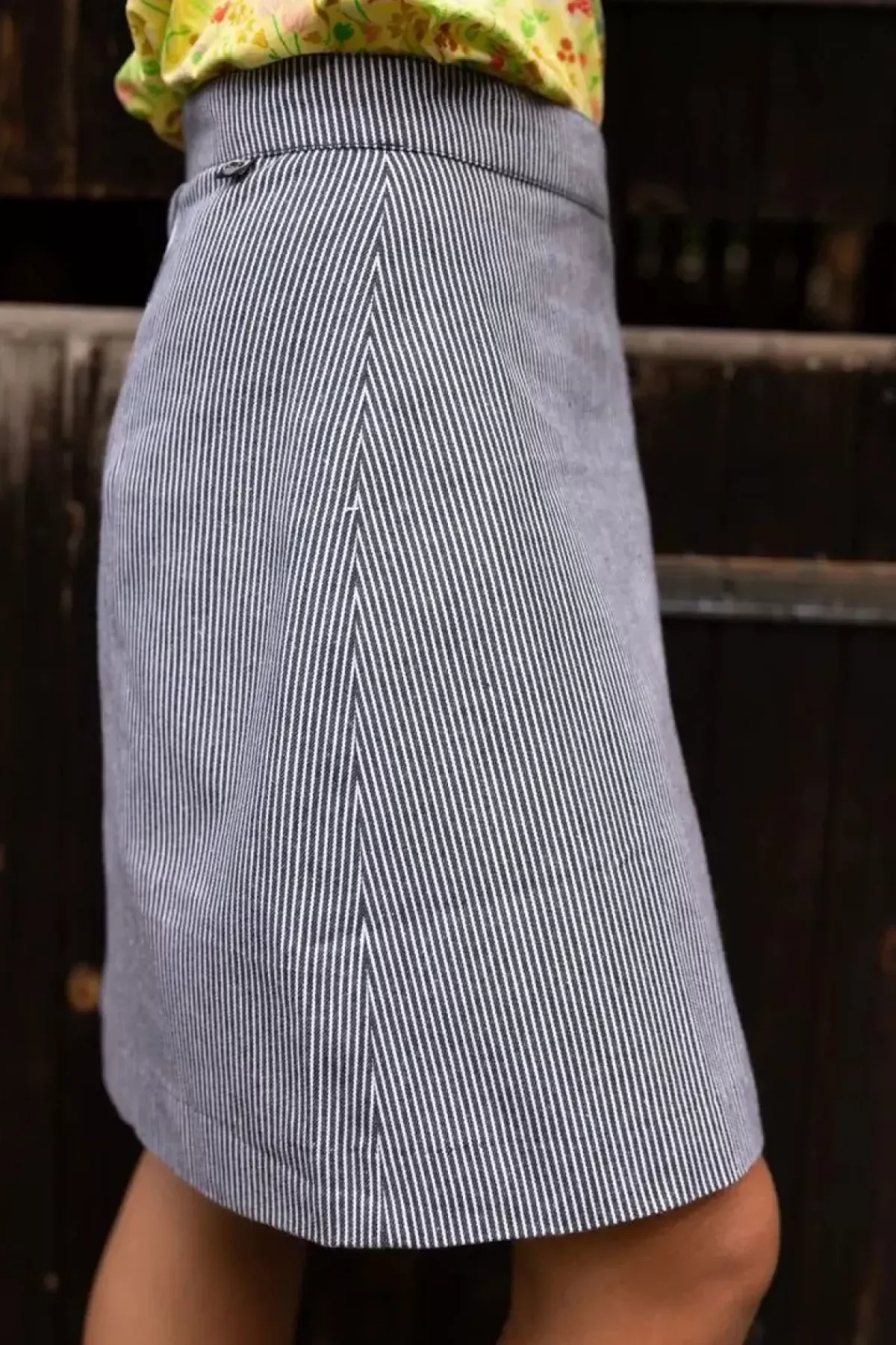 Danefæ Röcke>Danelondon Denim Skirt Milkboy Stripe