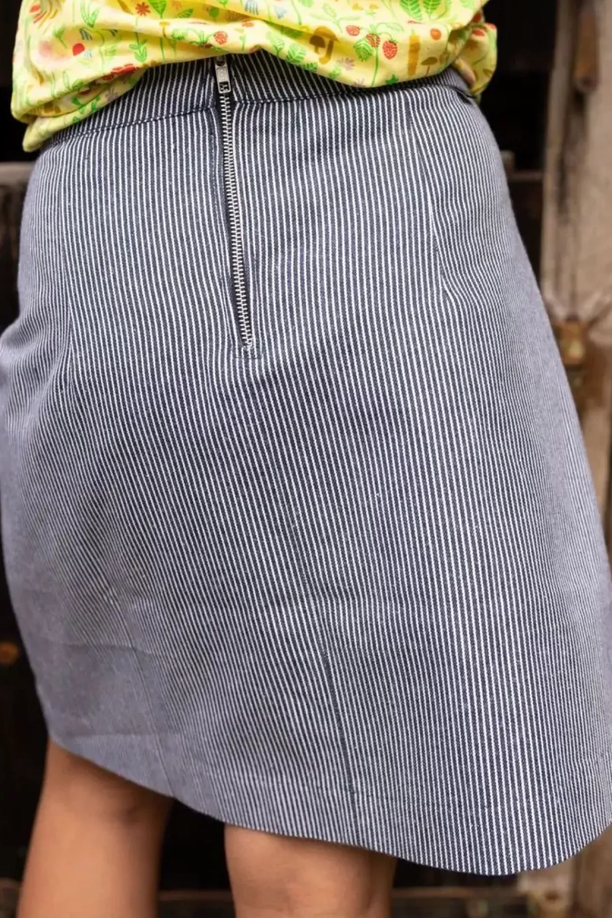 Danefæ Röcke>Danelondon Denim Skirt Milkboy Stripe