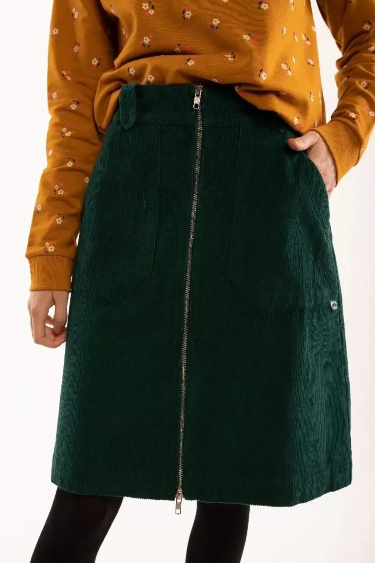 Danefæ Röcke>Danemadelaine Cord Skirt Bottle Green