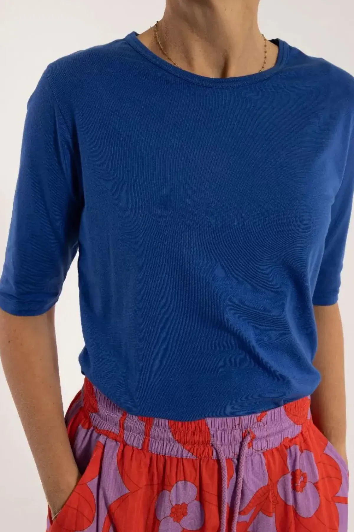 Danefæ T-Shirts>Danemanna Modal Tee Klein Blue