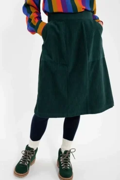 Danefæ Röcke>Danemaren Cord Skirt Dark Duck