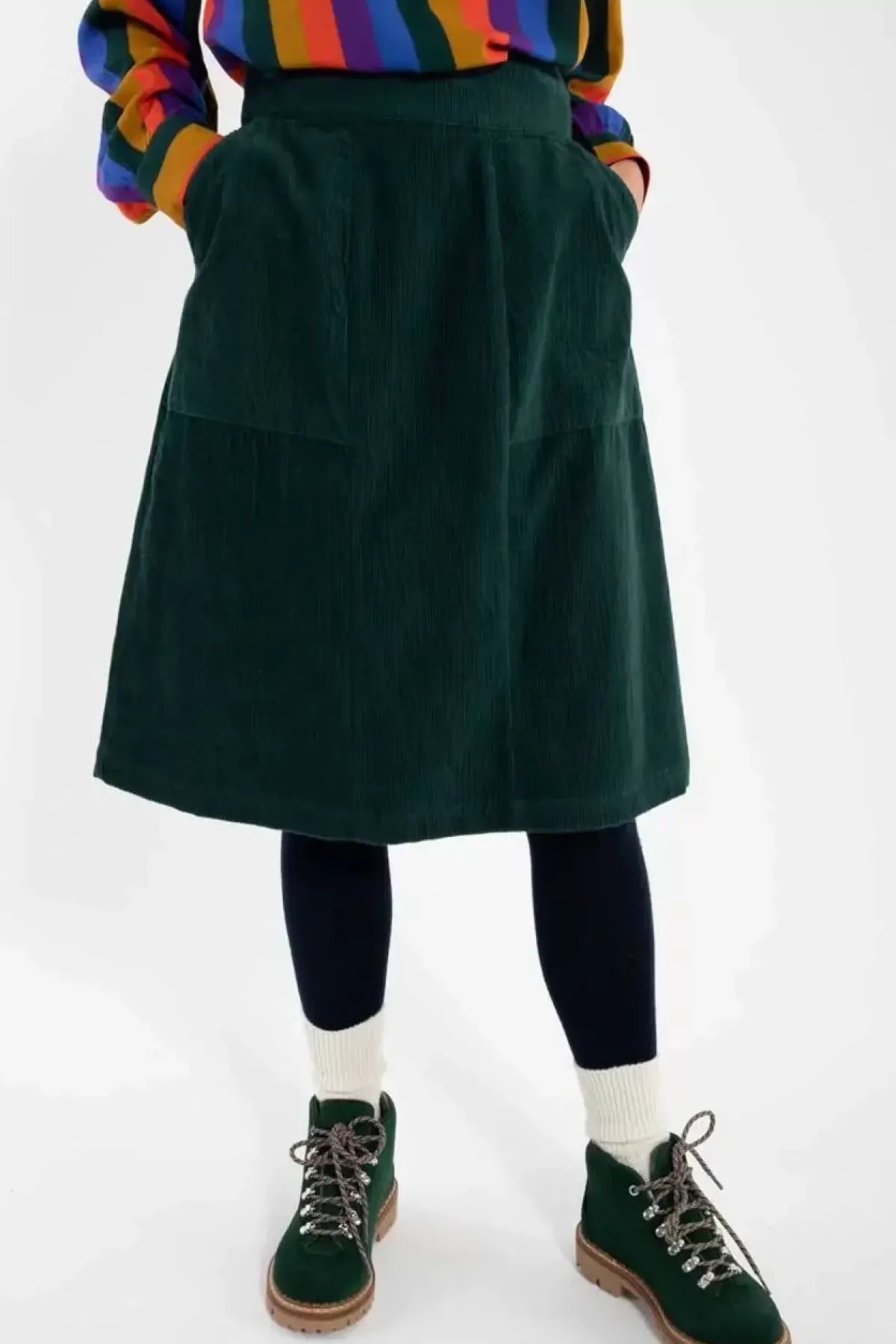 Danefæ Röcke>Danemaren Cord Skirt Dark Duck