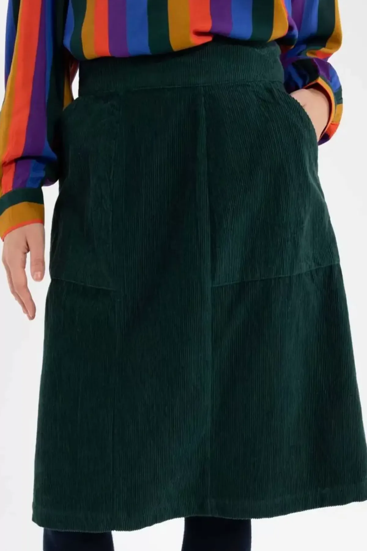 Danefæ Röcke>Danemaren Cord Skirt Dark Duck
