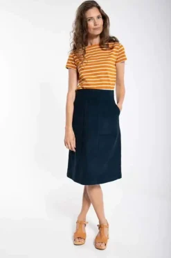 Danefæ Röcke>Danemaren Cord Skirt Dusty Navy